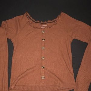 american eagle soft button down top